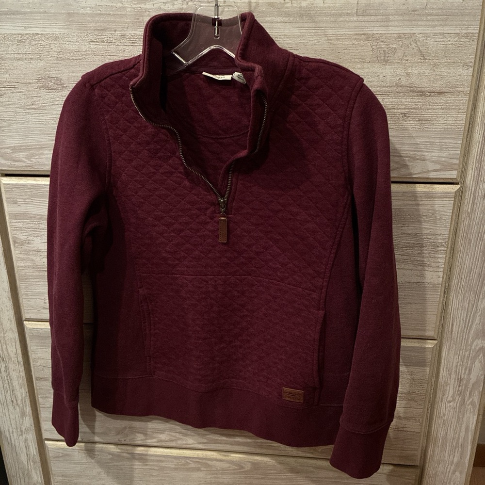 Burgundy Quilted Pullover Sweater